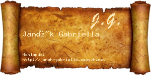 Janák Gabriella névjegykártya